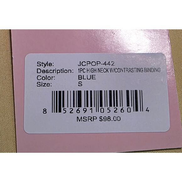 New Juicy Couture 1 Piece Halter Cut Out Swimsuit Color‎ Block Blue Red Small - Picture 3 of 5